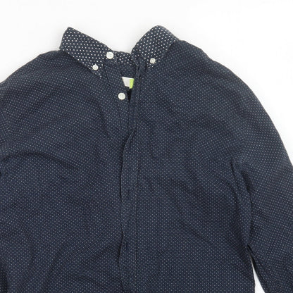 Topman Mens Blue Polka Dot   Button-Up Size S