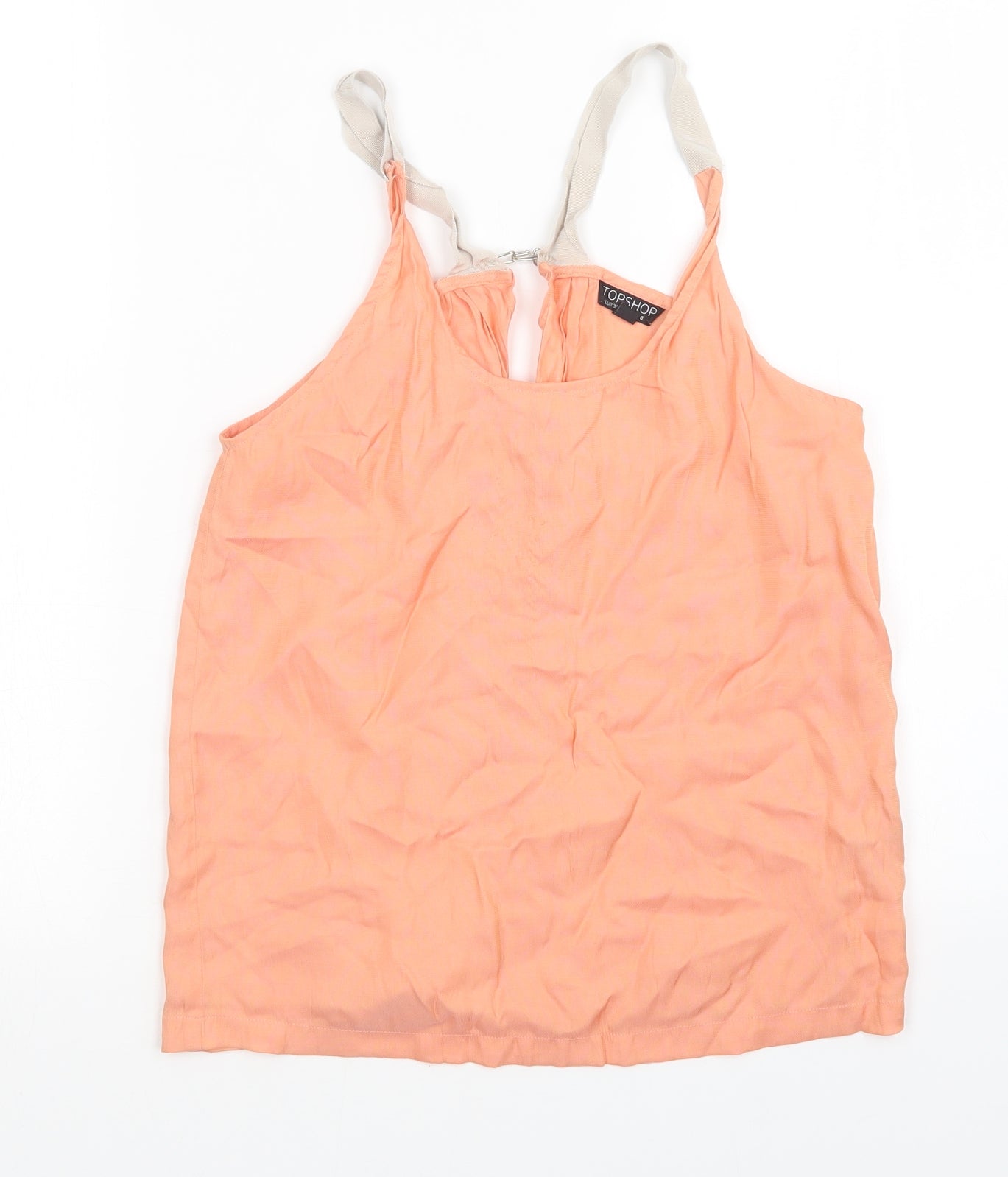 Womens UK Size 8 Topshop Orange Basic Tank