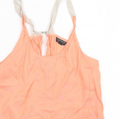 Womens UK Size 8 Topshop Orange Basic Tank