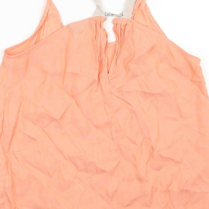 Womens UK Size 8 Topshop Orange Basic Tank