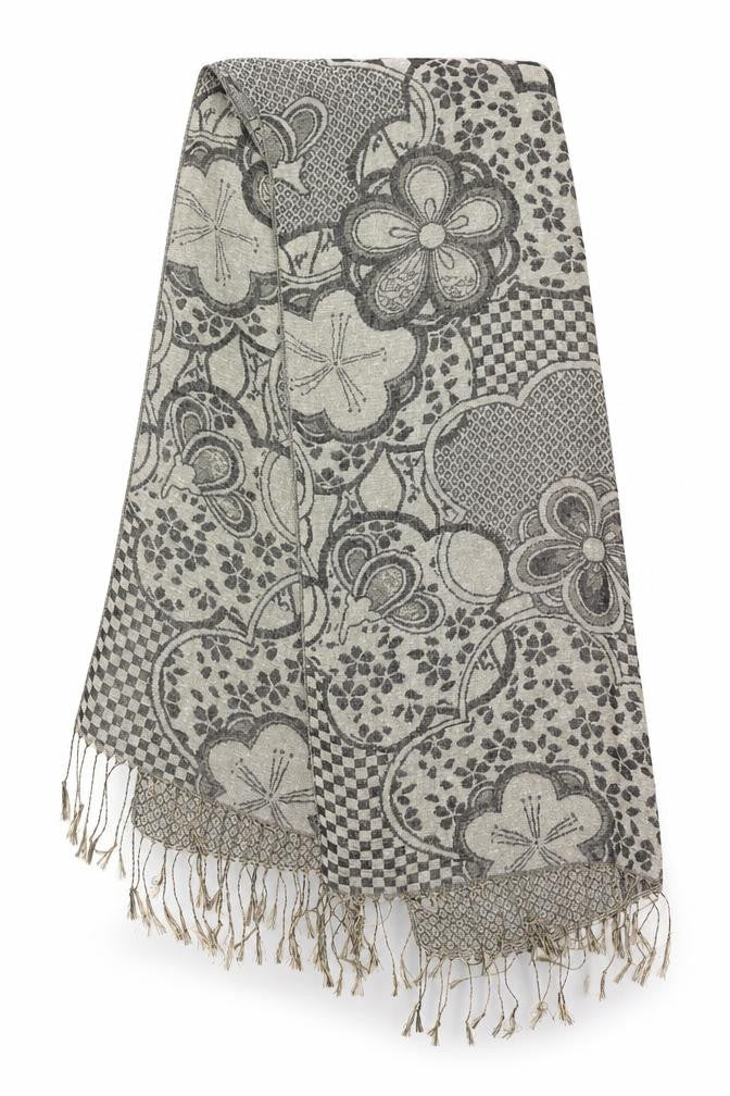 Preworn Womens Beige Floral   Shawl/Wrap