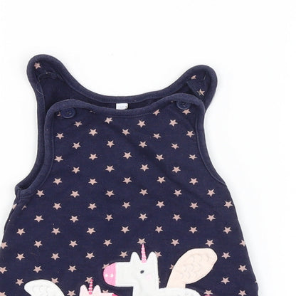 Blue Zoo Girls Blue Geometric  Dungaree One-Piece