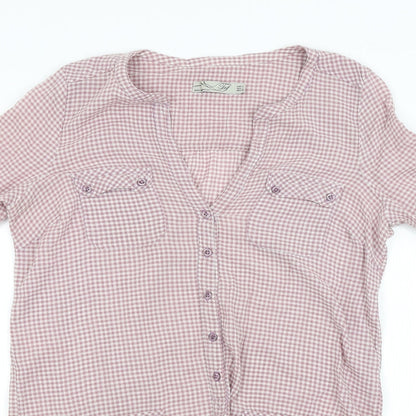 Womens UK Size L Preworn Purple Basic Button-Up