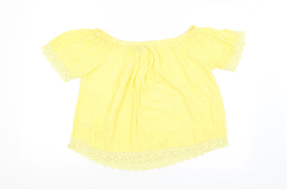 Womens UK Size 10 Select Yellow Basic Blouse