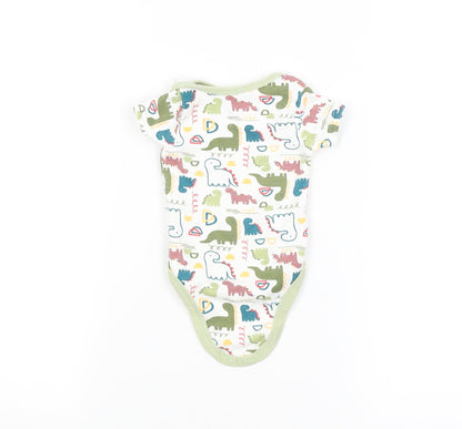 CHICK PEA Baby White Animal Print  Babygrow One-Piece Size 0-3 Months