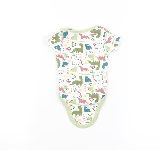 CHICK PEA Baby White Animal Print  Babygrow One-Piece Size 0-3 Months