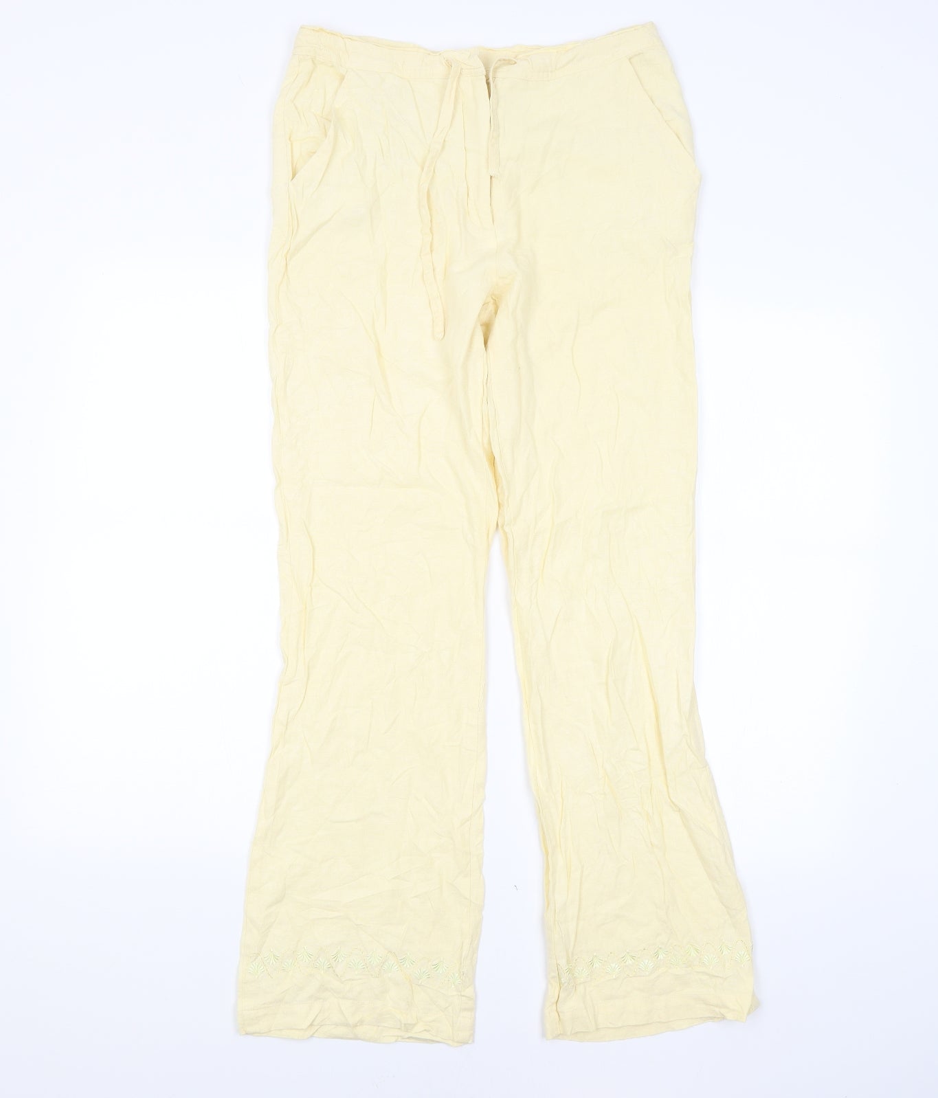 Womens UK Size XL Preworn Regular Fit  Yellow Trousers