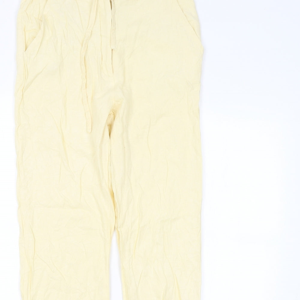 Womens UK Size XL Preworn Regular Fit  Yellow Trousers