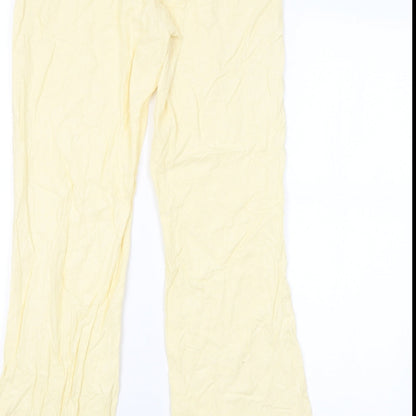 Womens UK Size XL Preworn Regular Fit  Yellow Trousers