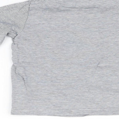 Preworn Girls Grey Striped  Basic T-Shirt Size 3 Years