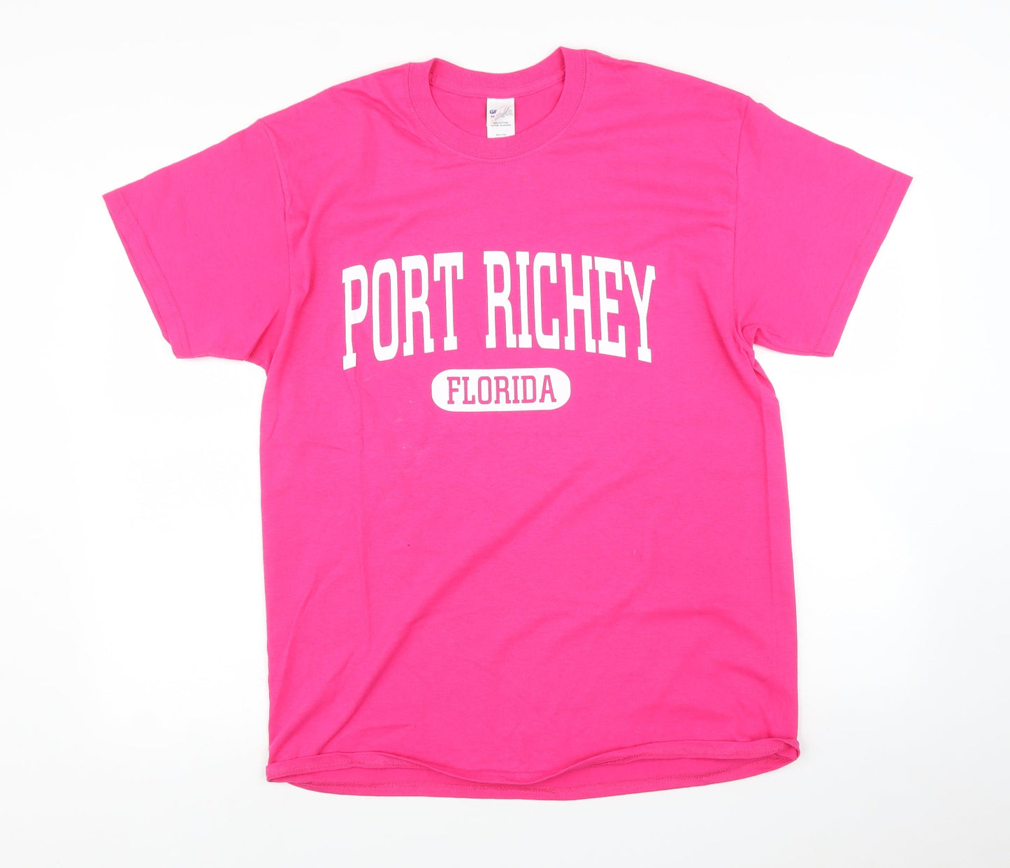 Womens UK Size L Gildan Pink Basic T-Shirt