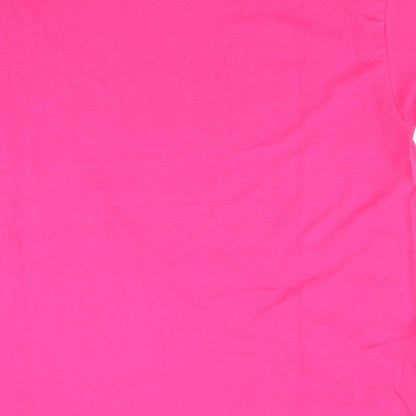 Womens UK Size L Gildan Pink Basic T-Shirt