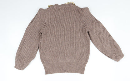 Womens UK Size S NEXT Brown Pullover Jumper