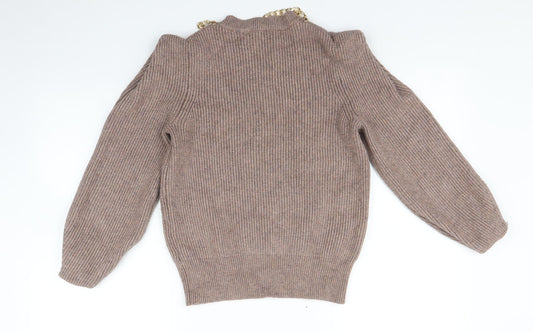 Womens UK Size S NEXT Brown Pullover Jumper