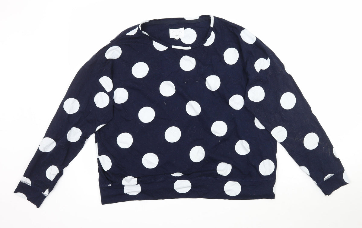 Next Womens Blue Polka Dot  Top Pyjama Top Size M