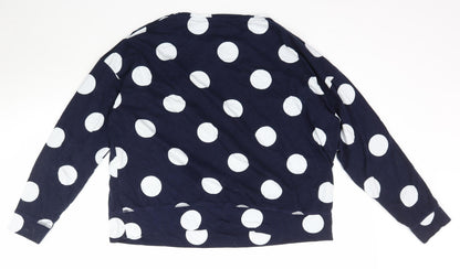 Next Womens Blue Polka Dot  Top Pyjama Top Size M
