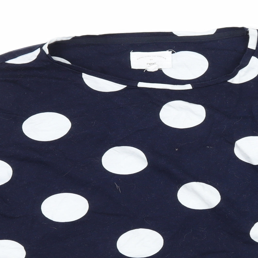 Next Womens Blue Polka Dot  Top Pyjama Top Size M