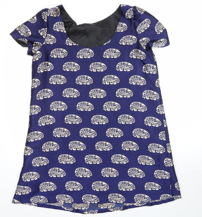 Womens UK Size L Preworn Blue Basic Blouse