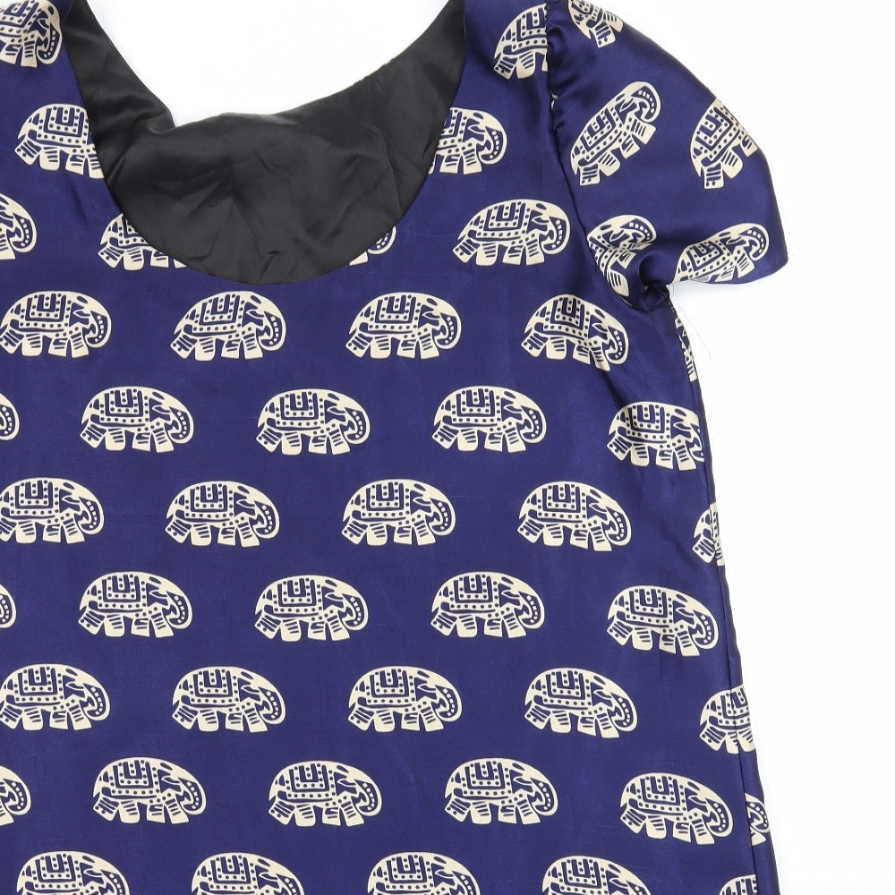 Womens UK Size L Preworn Blue Basic Blouse