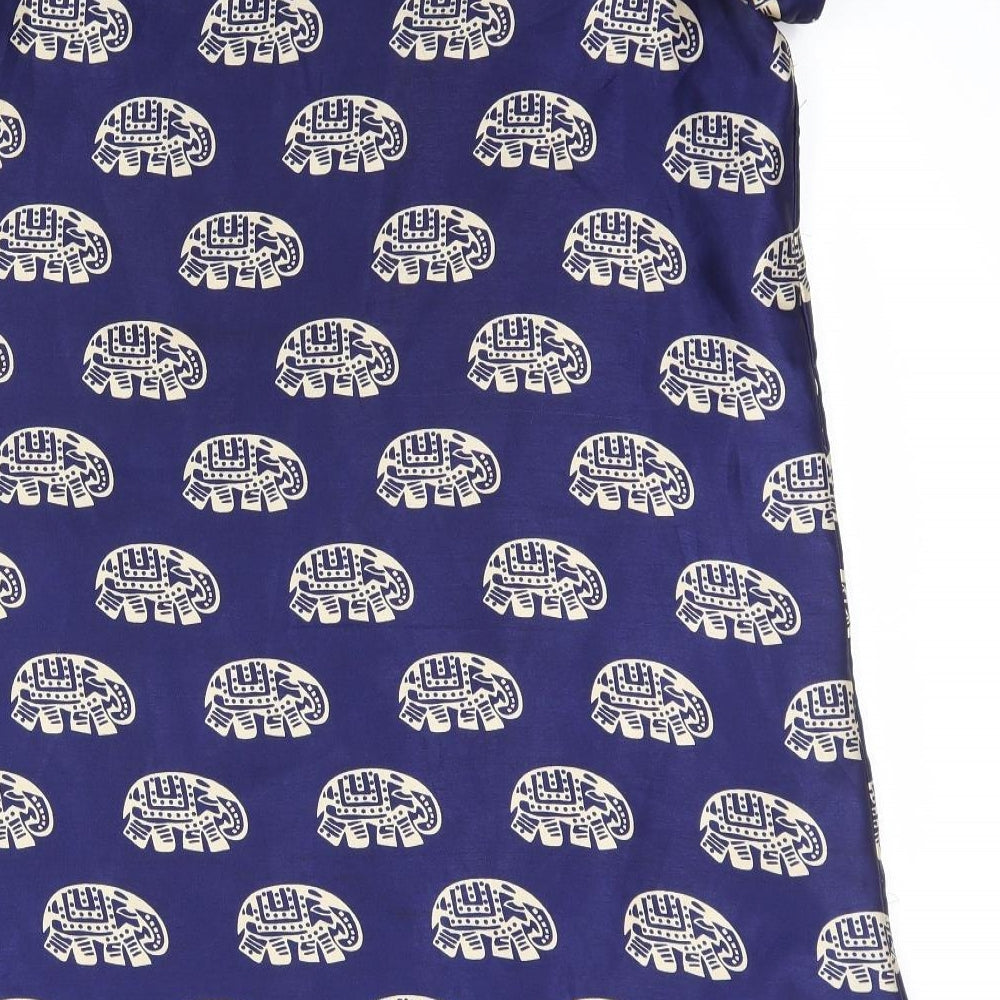 Womens UK Size L Preworn Blue Basic Blouse