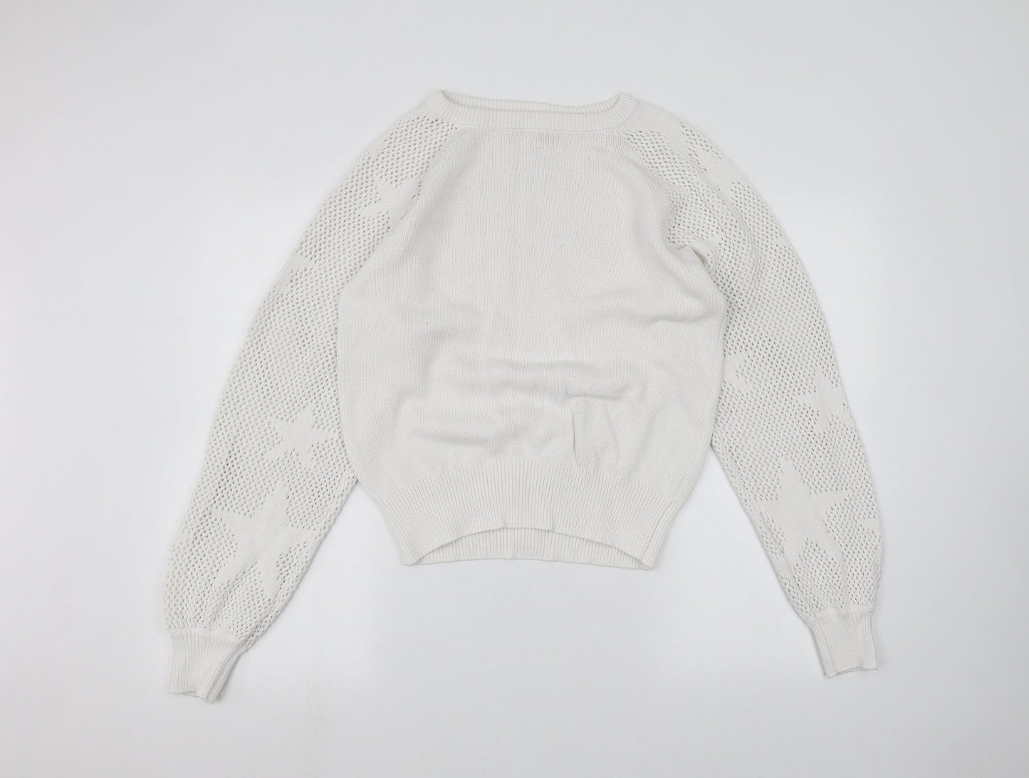Womens UK Size S Marks and Spencer White Pullover Jumper
