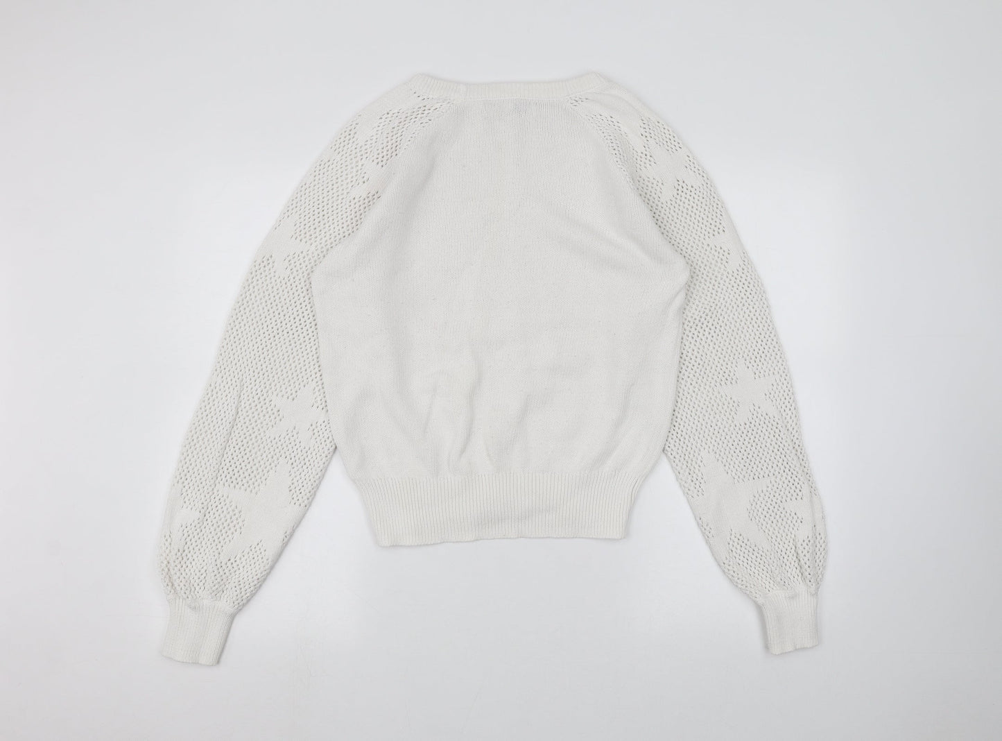 Womens UK Size S Marks and Spencer White Pullover Jumper