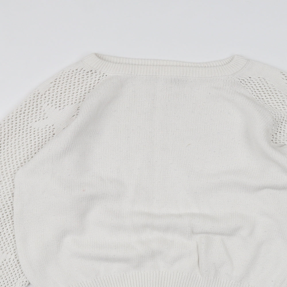 Womens UK Size S Marks and Spencer White Pullover Jumper