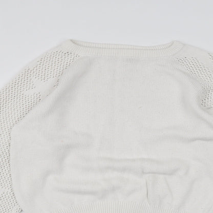 Womens UK Size S Marks and Spencer White Pullover Jumper