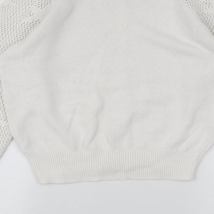 Womens UK Size S Marks and Spencer White Pullover Jumper