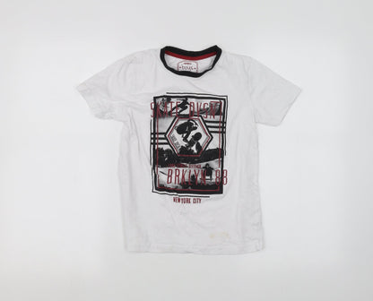 PEP&CO Boys White   Basic T-Shirt Size 9-10 Years