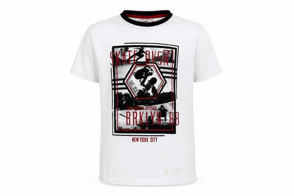 Pep&Co Boys White   Basic T-Shirt Size 9-10 Years