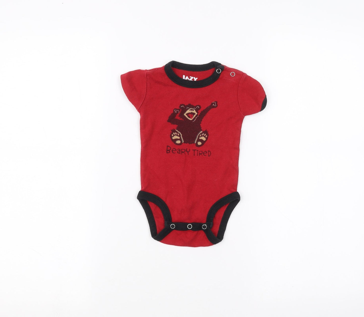 Lazy One Baby Red   Babygrow One-Piece Size 6-9 Months