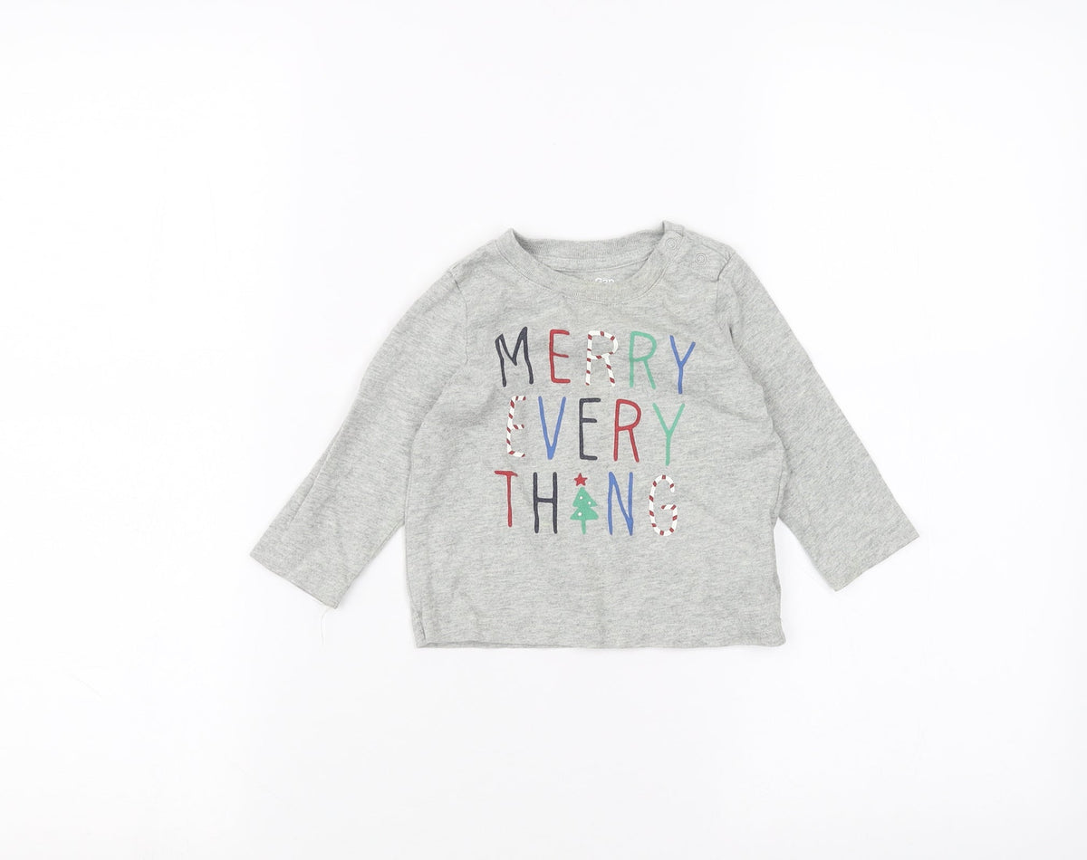 Gap Baby Grey   Basic T-Shirt Size 6-9 Months