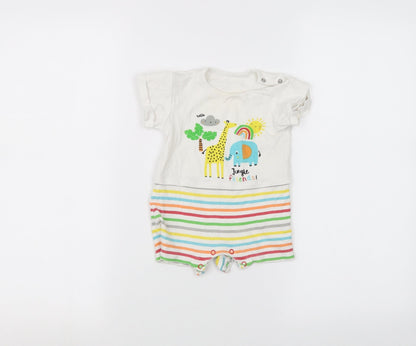 PEP&CO Baby White Striped  Babygrow One-Piece Size 6-9 Months