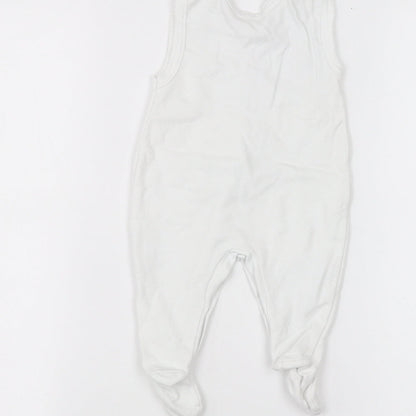 Gamex Baby White   Coverall One-Piece Size 6-9 Months