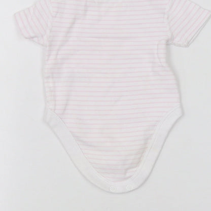 BHS Baby White Striped  Babygrow One-Piece Size 0-3 Months