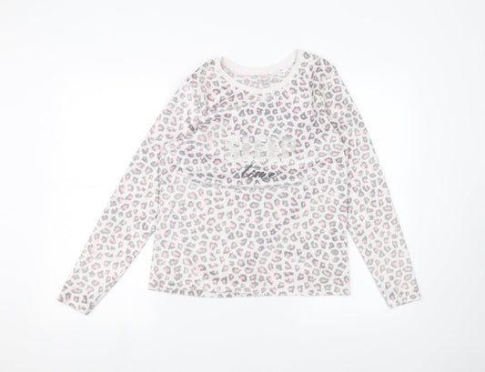 George Womens Pink Animal Print  Basic T-Shirt Size 8