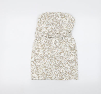 PRETTYLITTLETHING Womens White   A-Line  Size 8  - Belted