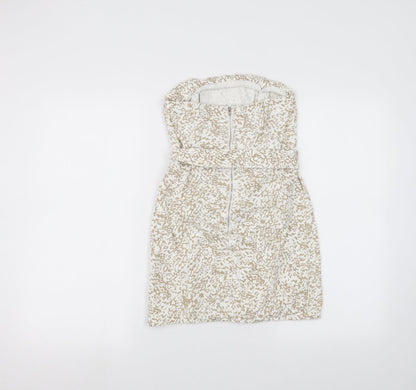 PRETTYLITTLETHING Womens White   A-Line  Size 8  - Belted