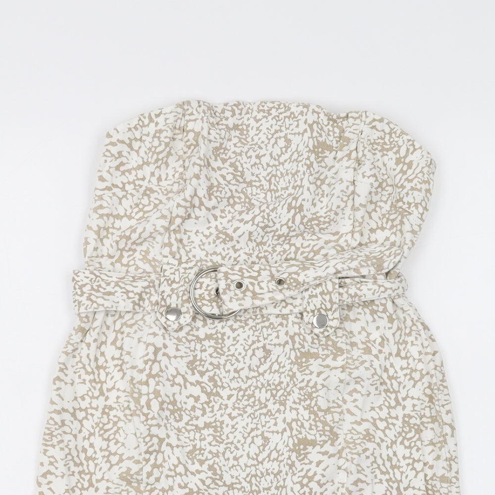 PRETTYLITTLETHING Womens White   A-Line  Size 8  - Belted