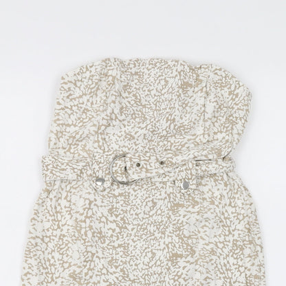 PRETTYLITTLETHING Womens White   A-Line  Size 8  - Belted