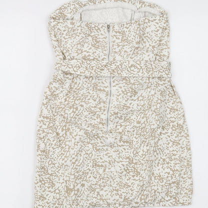 PRETTYLITTLETHING Womens White   A-Line  Size 8  - Belted