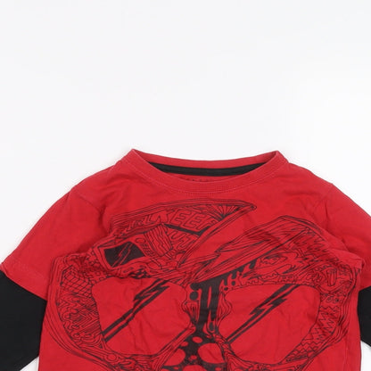 Preworn Boys Red   Basic T-Shirt Size 3 Years