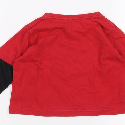 Preworn Boys Red   Basic T-Shirt Size 3 Years