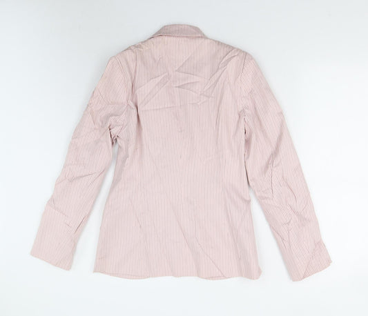 Bay Trading Womens Pink Striped  Jacket Suit Jacket Size S