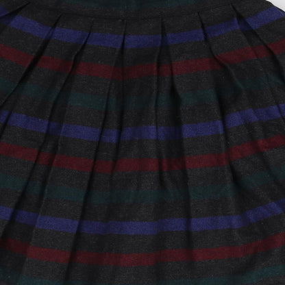 Perry Ellis Girls Multicoloured Striped Tweed Pleated Skirt Size 14 Years