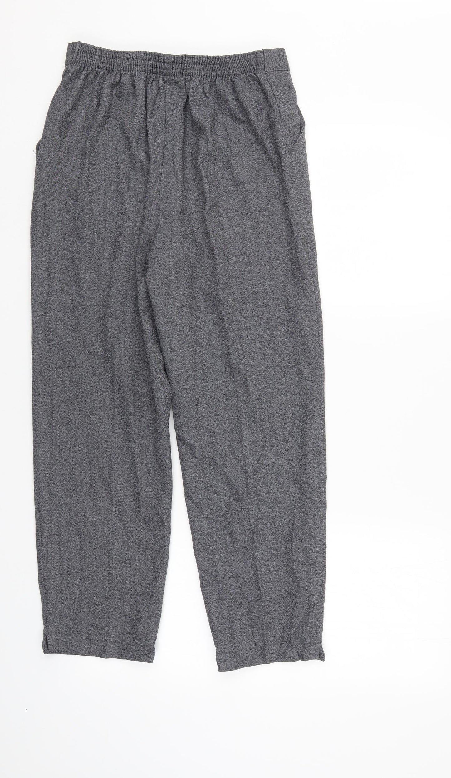 Autonomy Womens Grey   Cropped Trousers Size 12 L26 in - Elastic Waist