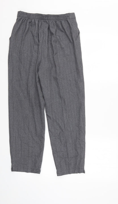 Autonomy Womens Grey   Cropped Trousers Size 12 L26 in - Elastic Waist