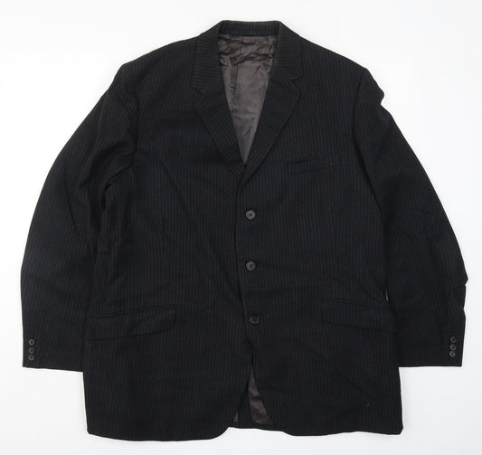 Burleigh Mens Blue Striped  Jacket Suit Jacket Size 44