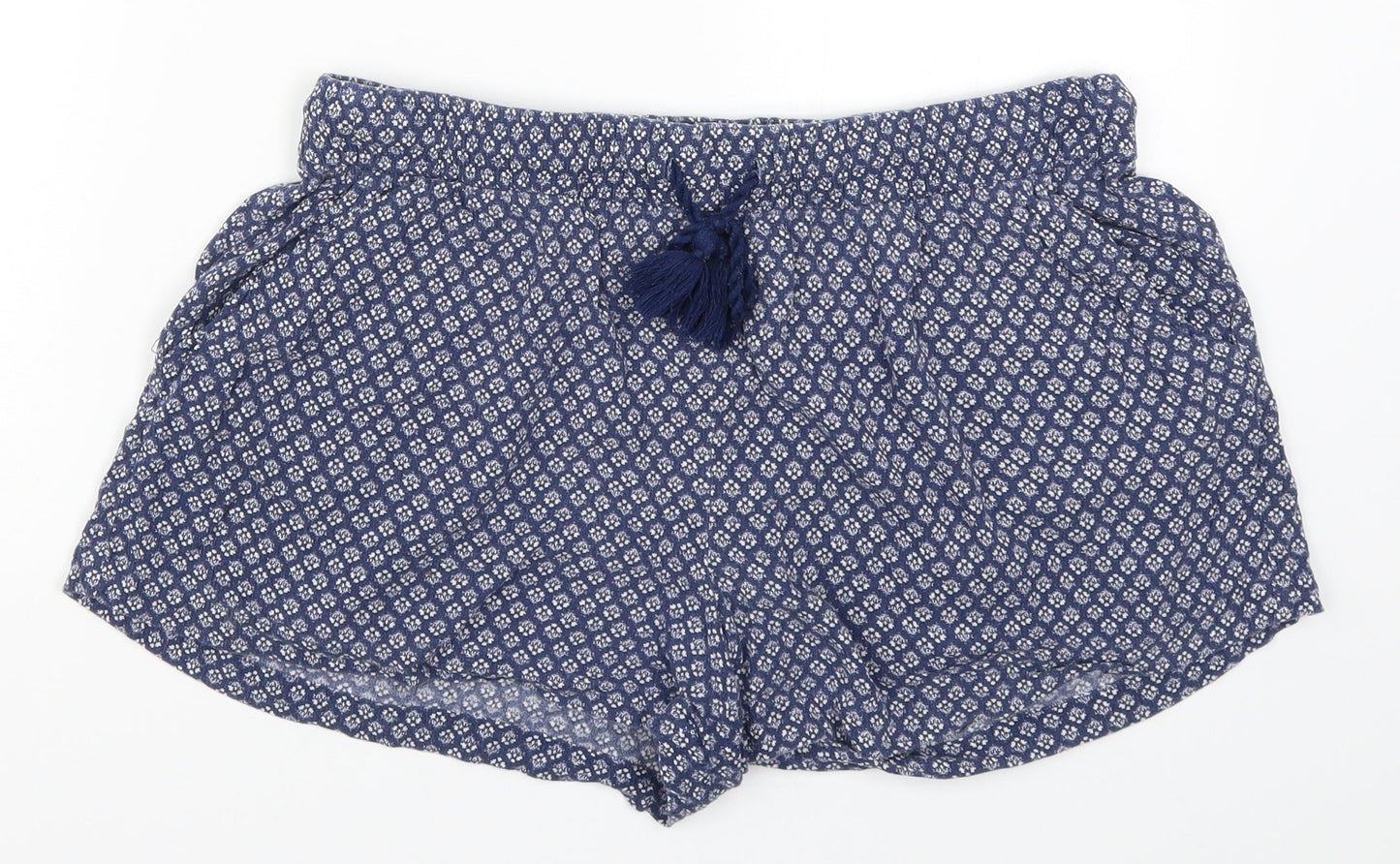 H&M Womens Blue Geometric  Hot Pants Shorts Size M